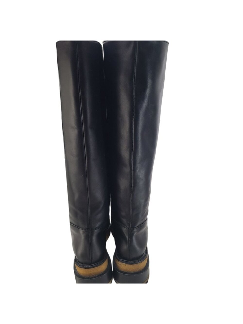 FRAME Black Leather Le Canon Noir Knee High Boots Black Size 11Classic - Picture 7 of 13